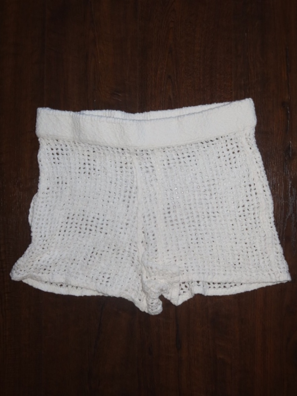 White crochet shorts